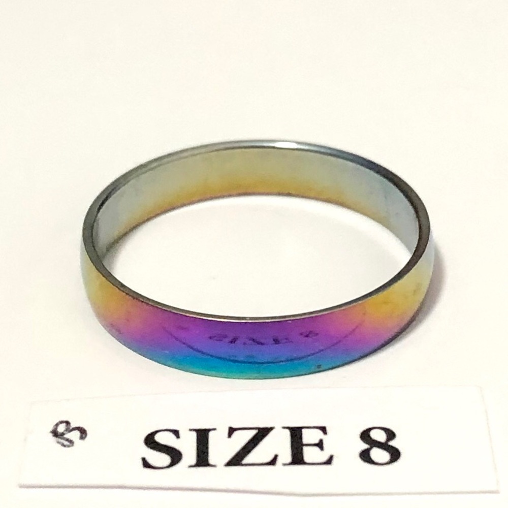 Men’s / Women’s Rainbow Tone Ring, Size 8